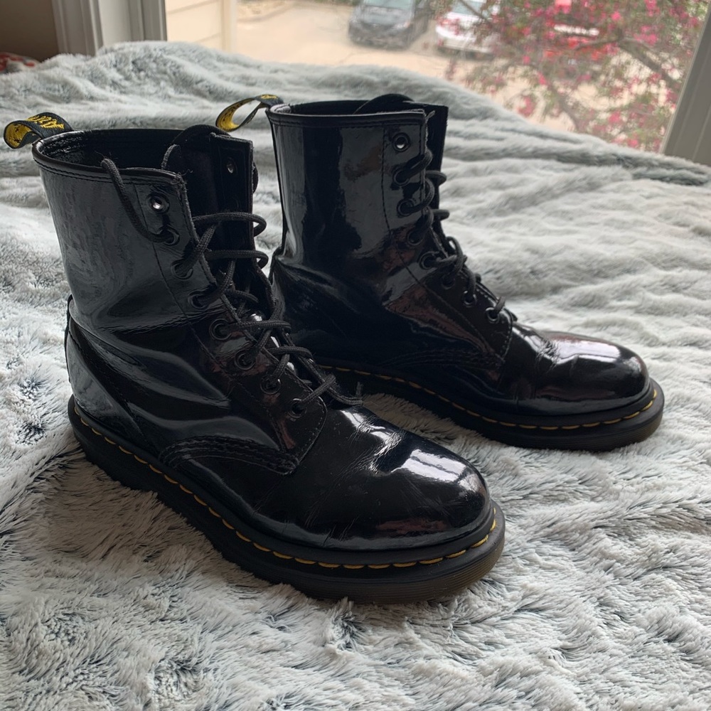 Black patent leather 1460 Dr. Martens boots